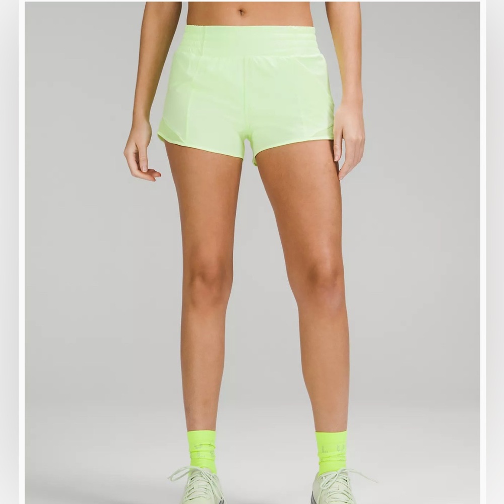 Hotty Hot 2.5” Lime Green Lulu Lemon Shorts